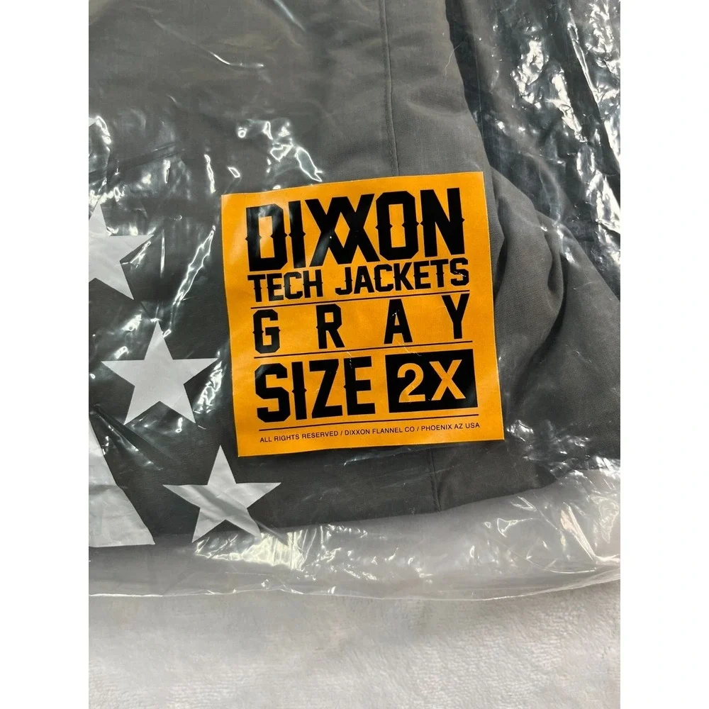 NWT‎ DIXXON Mens 2XL Tech Jacket Gray Hooded Rain Windbreaker Zippered Pockets