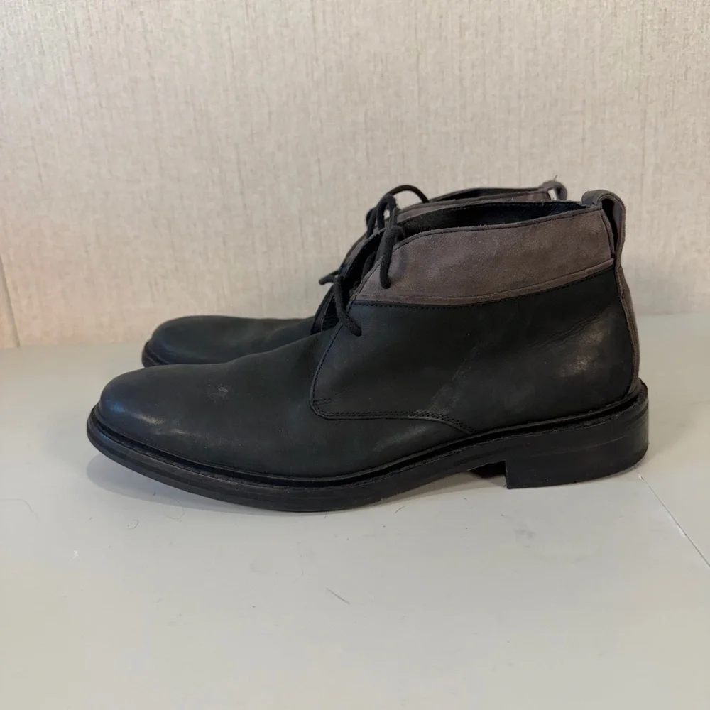Cole Haan Men's Chukka Ankle Boots C20917 Gray‎ Black Leather  Size 7.5M