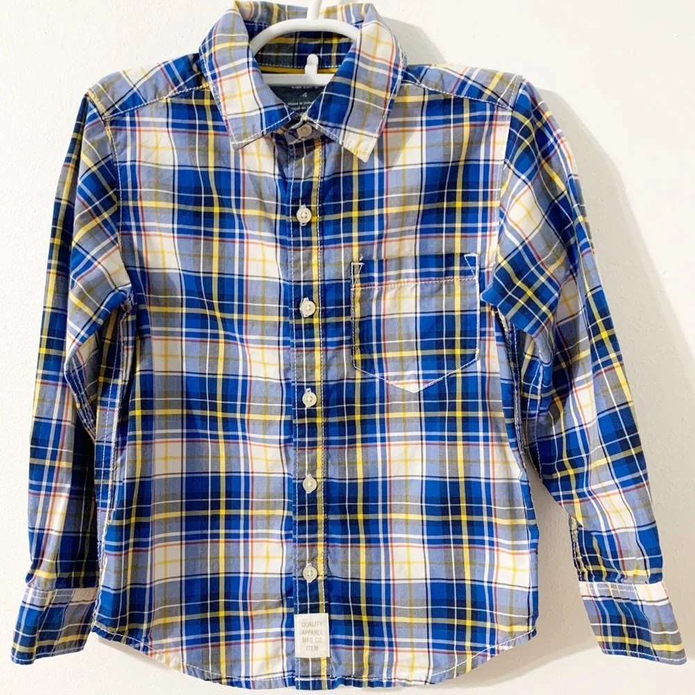 Gymboree and Carter’s Bundle of Three Plaid / Checked Button Down Shirts Size 4