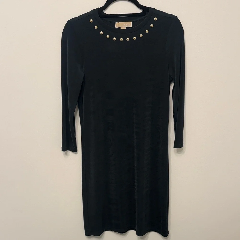 Michael Kors Black Dress with Gold Accents