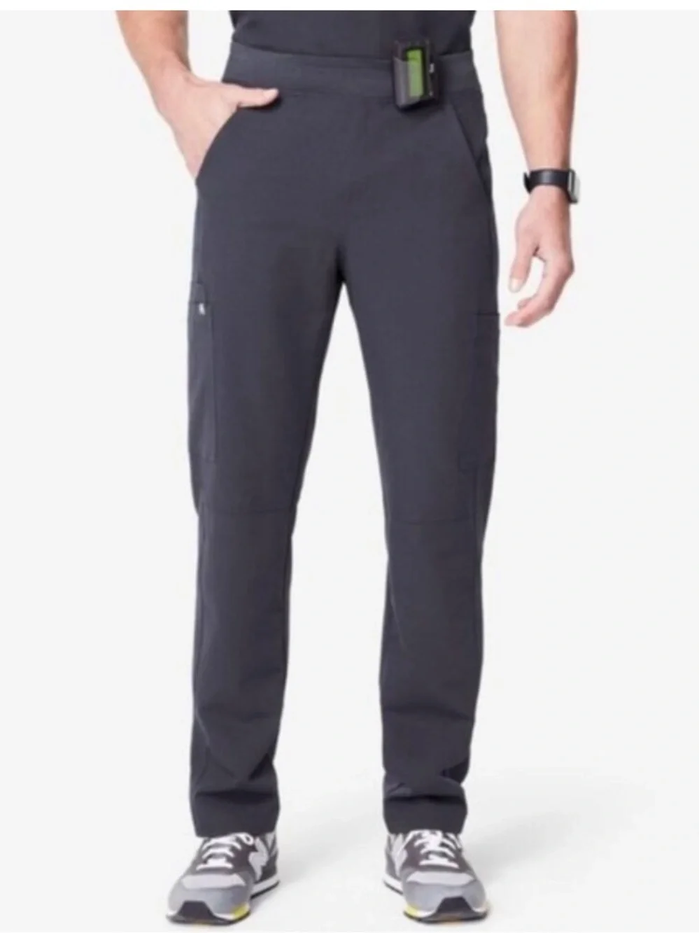 Figs Mens Slim Axim Scrub Pants Straight Leg 7 Pocket Charcoal Gray Medium