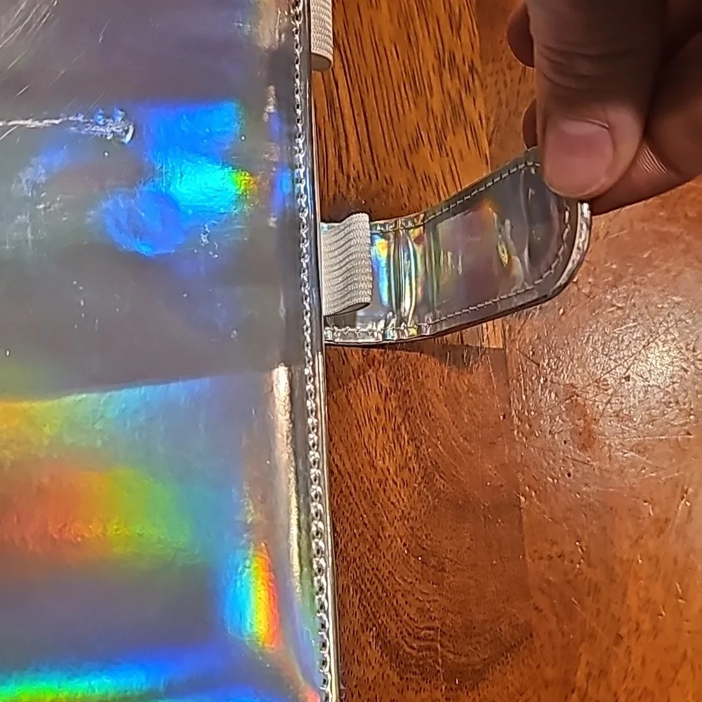 Holographic silver money saver case, magnetic closure