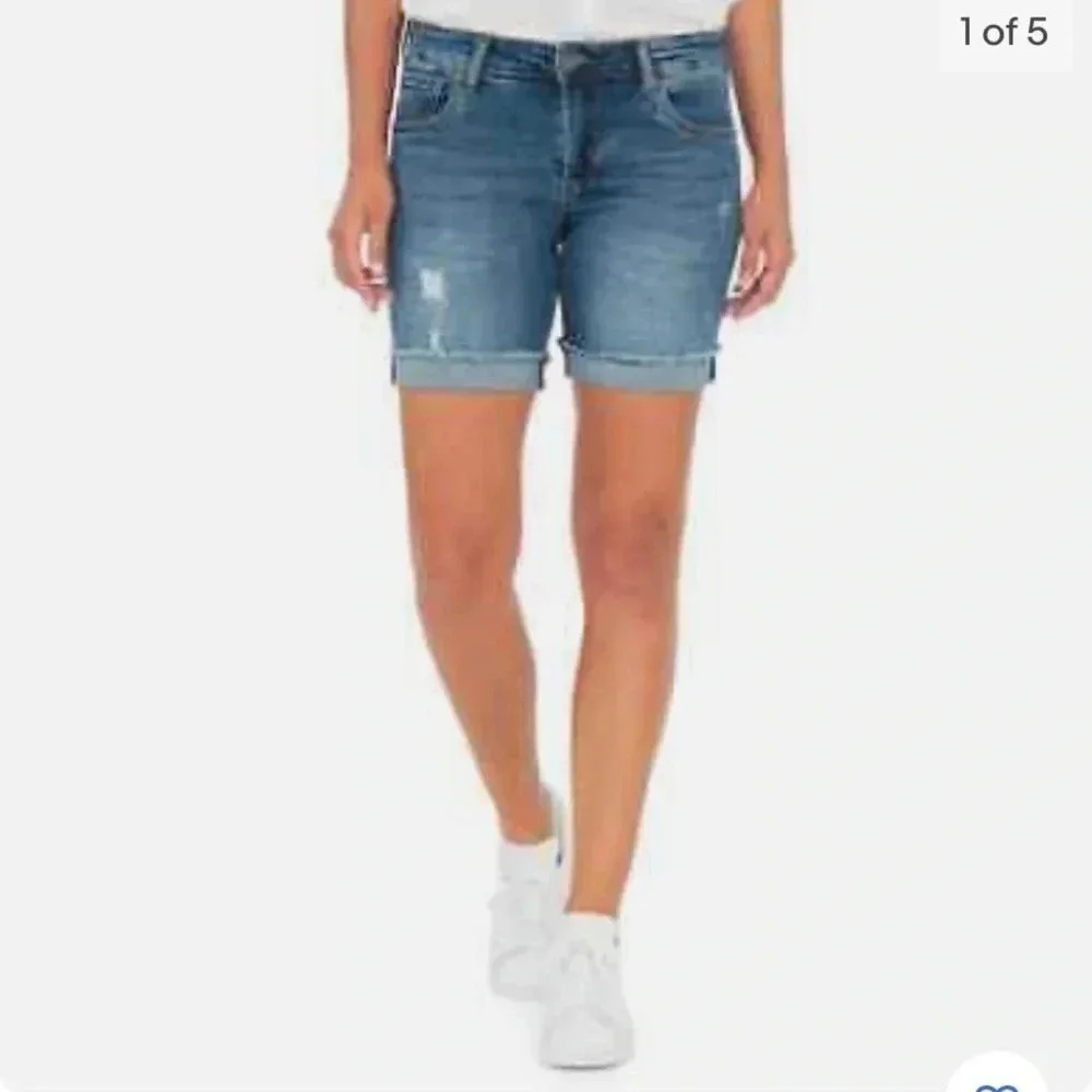 Kut From The Kloth Blue Boyfriend Denim Jean Shorts Size 0 Lonnie Distressed
