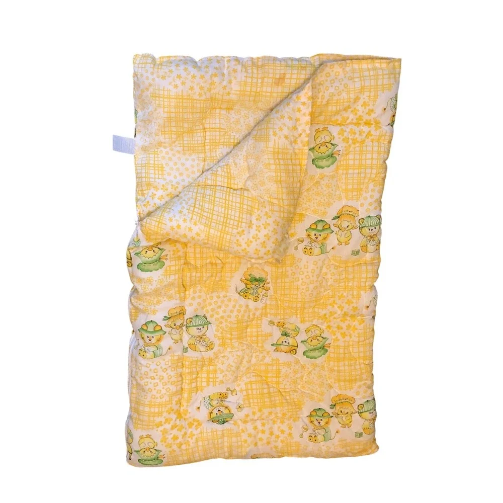 Vintage Dundee Baby Comforter‎ Yellow Lion Duck Bear Plaid Sleeping Bag Quilt