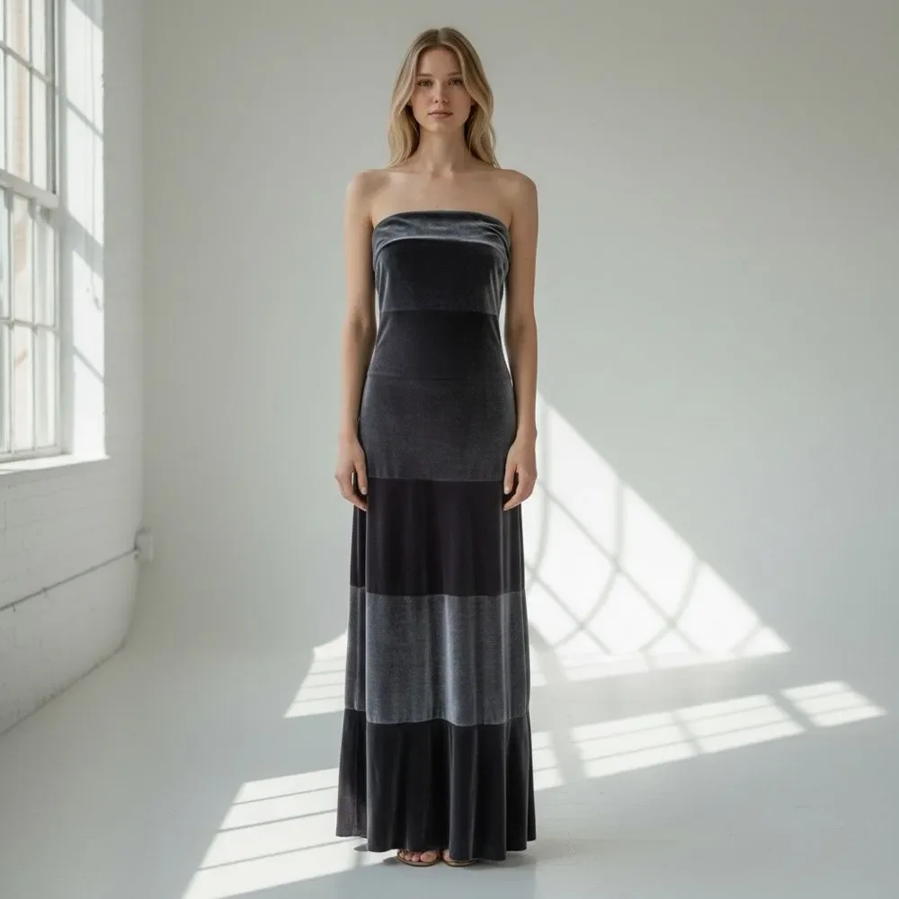 Vintage Rimini by Shaw Velvet Strapless Gown