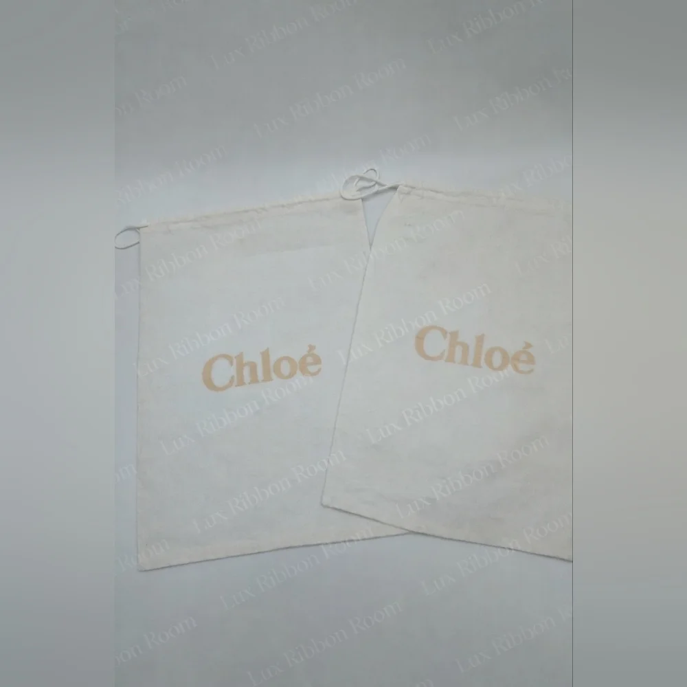 CHLOÉ Dust Bags Set 2 Canvas Drawstring 16.5x11.5 Replacement Storage