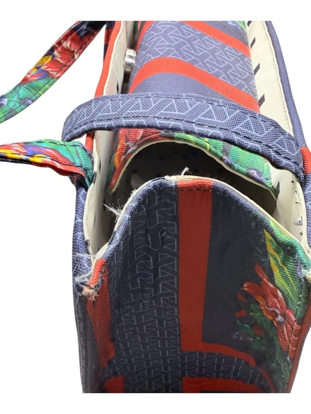 Tropical Parrot Beaded Embroidered Canvas Tote Bag Matching Wallet Set Y2K