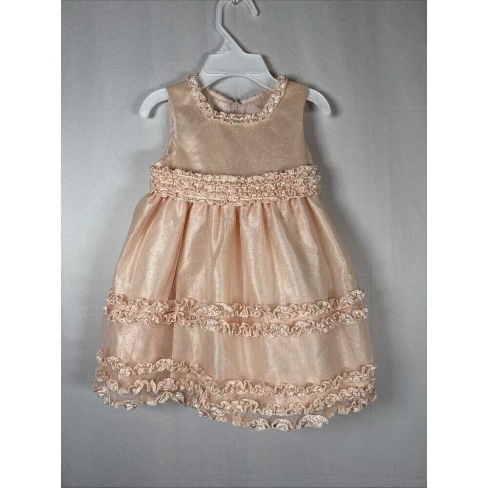 Love Girls Peach Ruffle Sleeveless Dress Size 9 M Preowned
