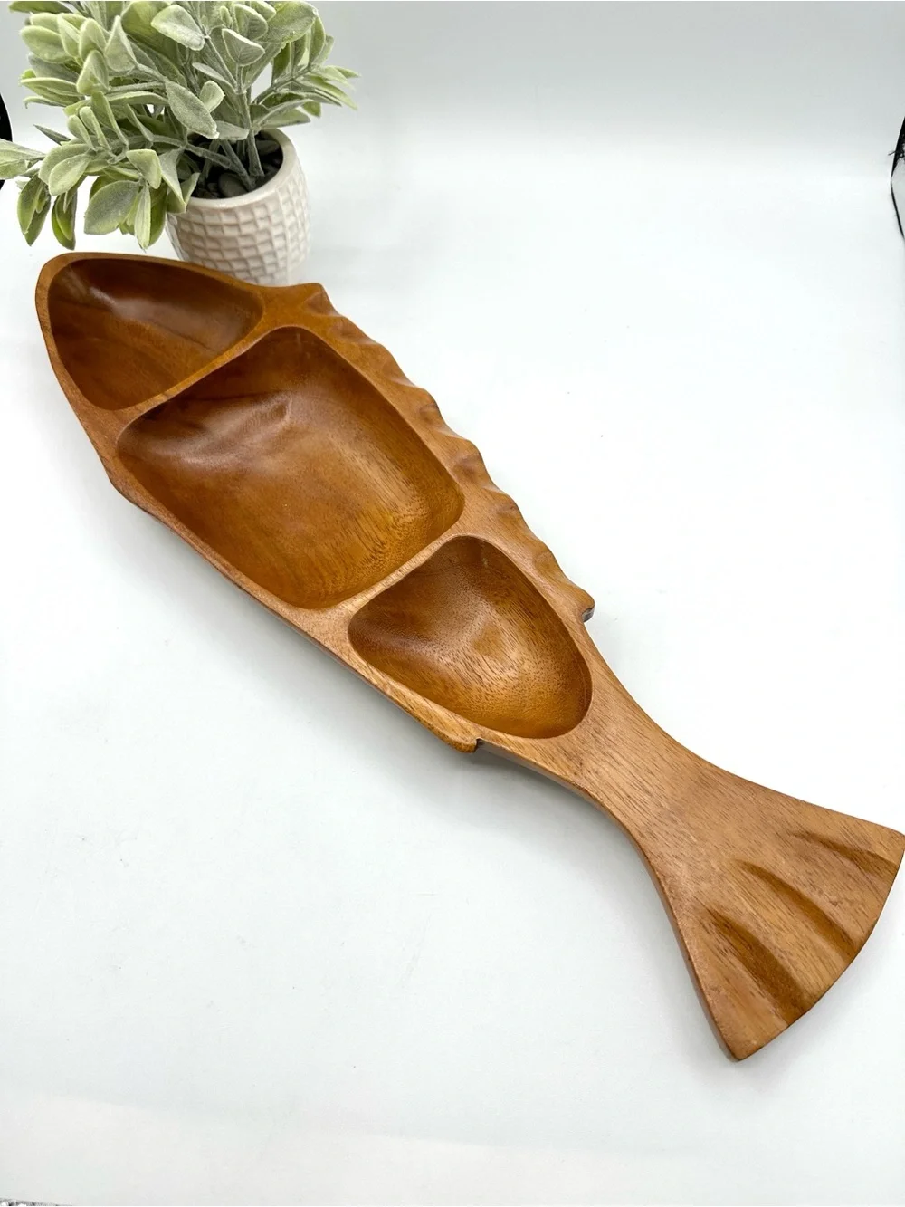 Leilani Monkey Pod 3 sectioned Serving Tray.