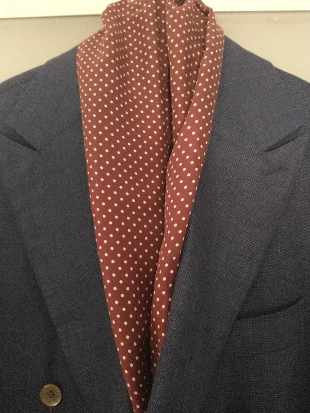 Aquascutum Silk Scarf - Burgundy Polka Dot - OS