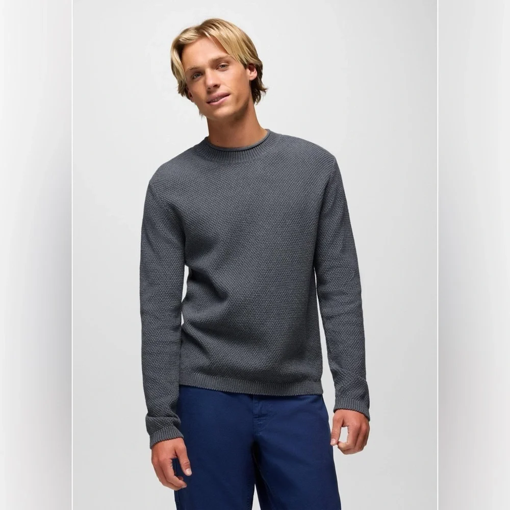 Prana Men’s Roll neck Sweater Forest Hills Knit organic cotton Fisherman XL Soft