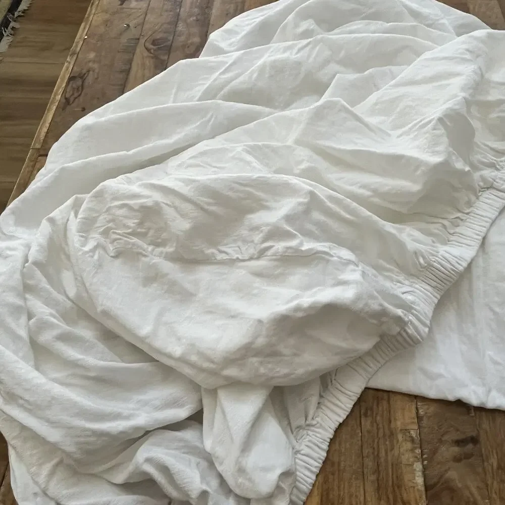 Pandatex Bamboo Cotton Blend Twin Fitted Sheet & Flat Sheet White