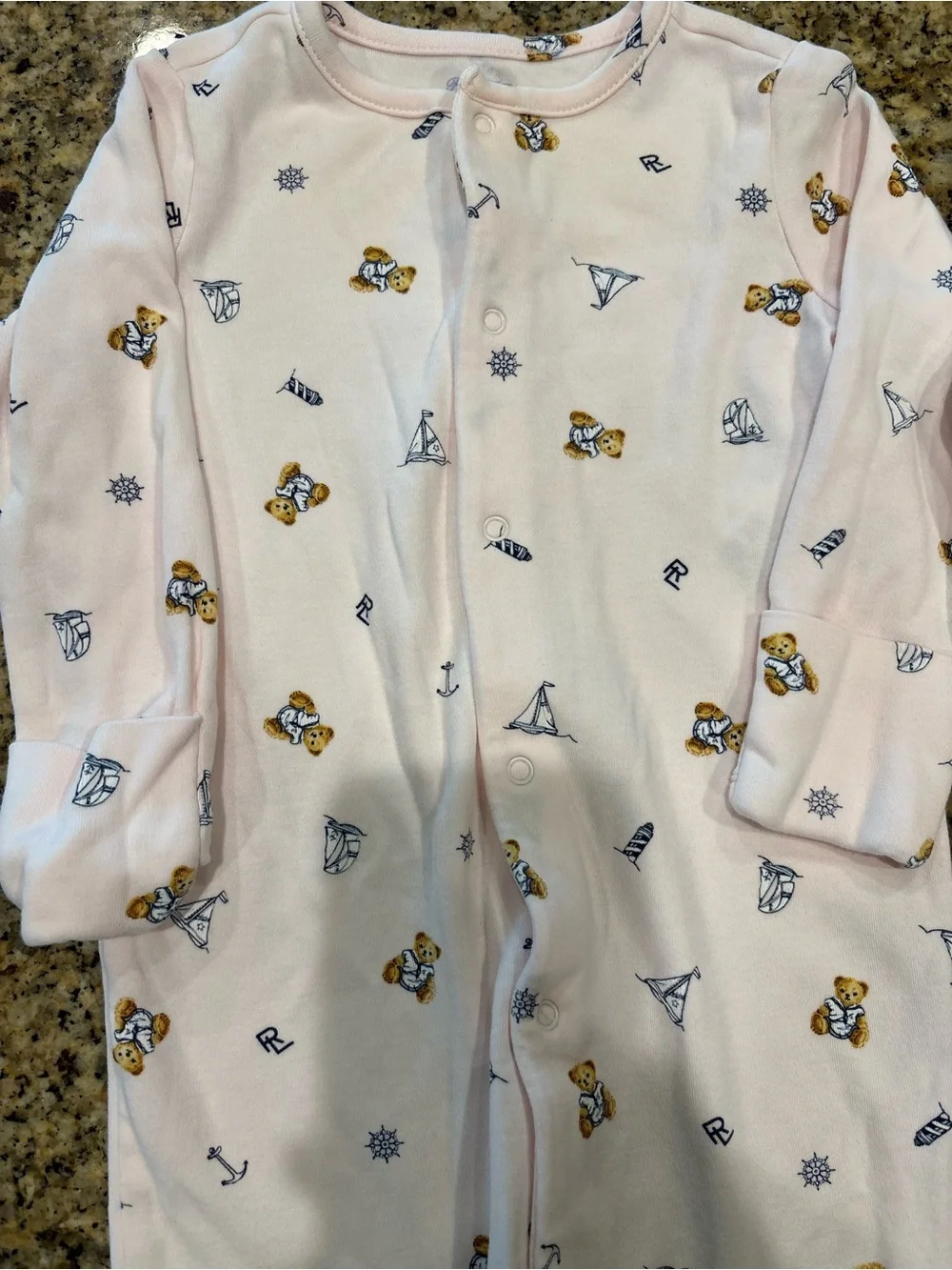 Ralph Lauren Light Pink Nautical Teddy Print and floral print