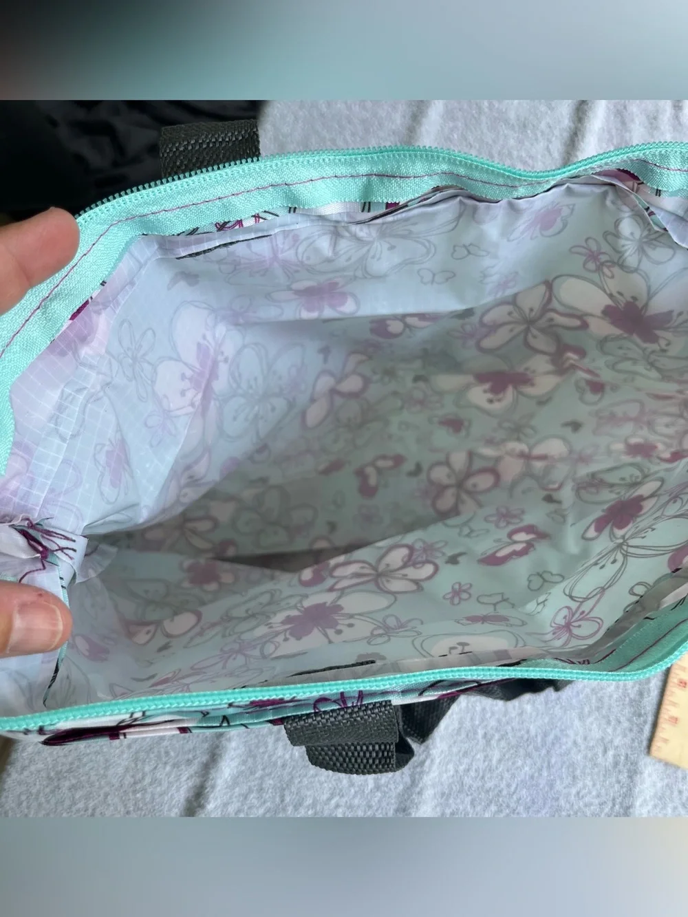 Mint Floral 'Be Nice' Wristlet Pouch