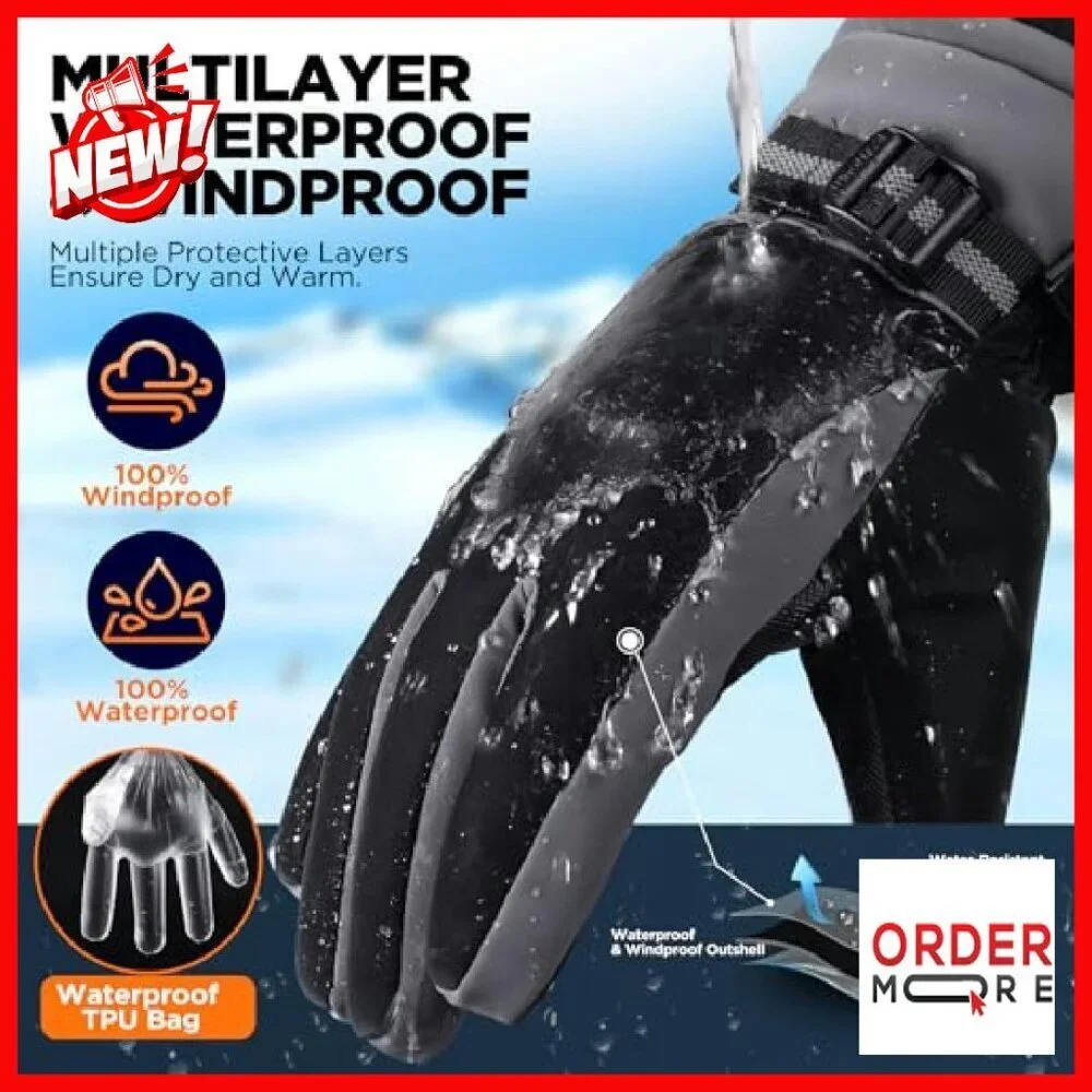 3M Thinsulate Thermal Ski Gloves Waterproof Touchscreen Unisex Cold Weather