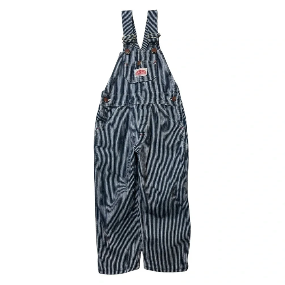Blue Denim Overalls with Adjustable Straps and Bib Front