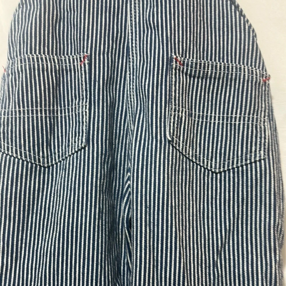Blue Denim Overalls with Adjustable Straps and Bib Front
