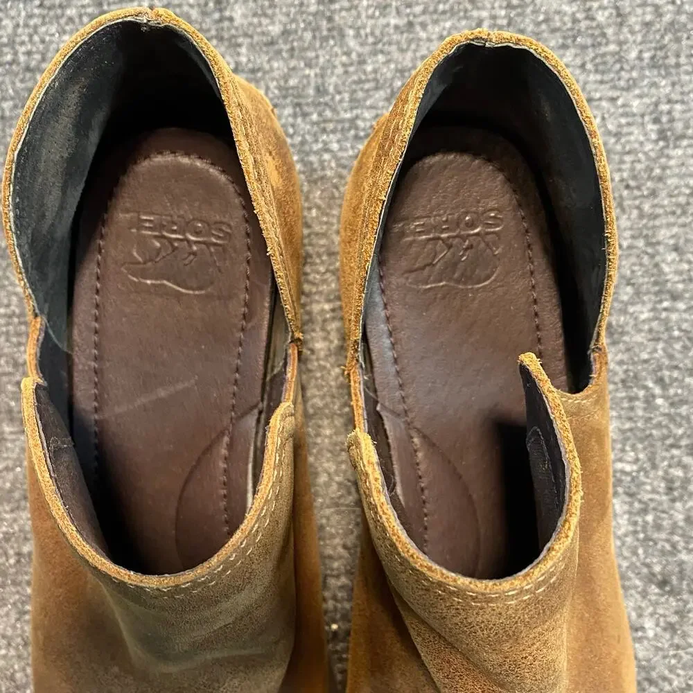 Sorel slip booties heel