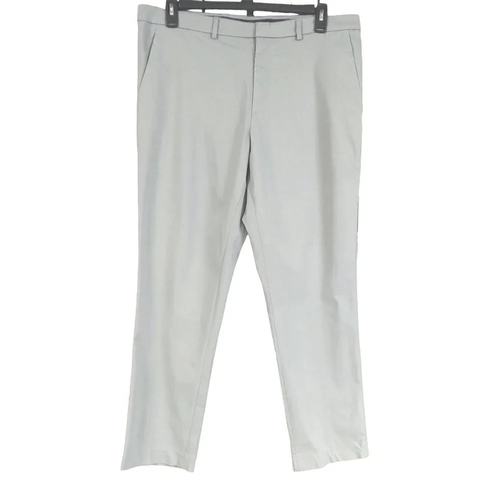 Perry Ellis Men's Essentials Slim Fit Gray Dress Pants
