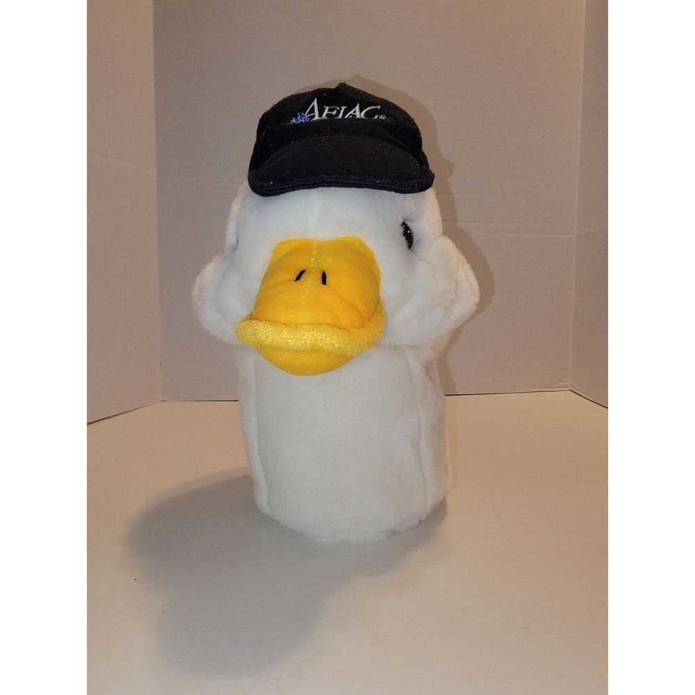 Aflac Plush Duck Head Golf Club Driver Cover Puppet with Aflac Cap Novelty