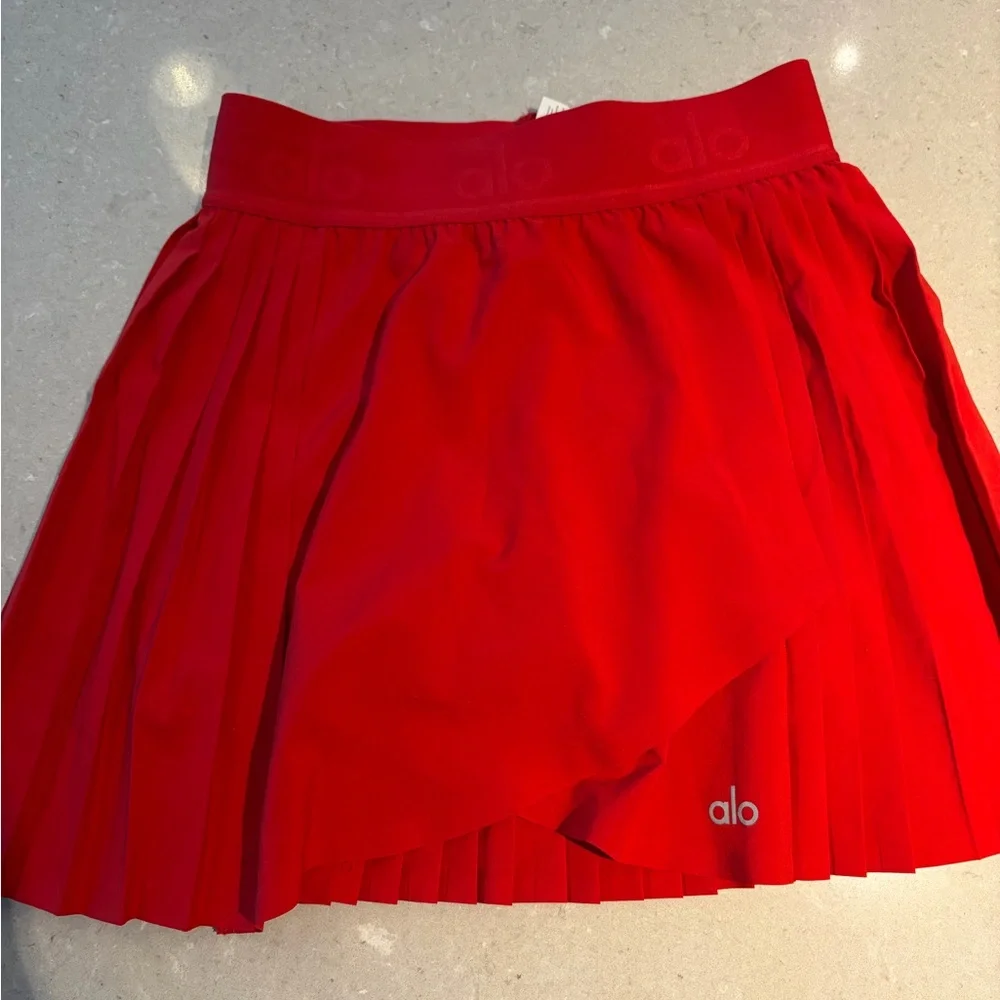 ALO Yoga Aces Classic Red Mini Skirt NWOT
