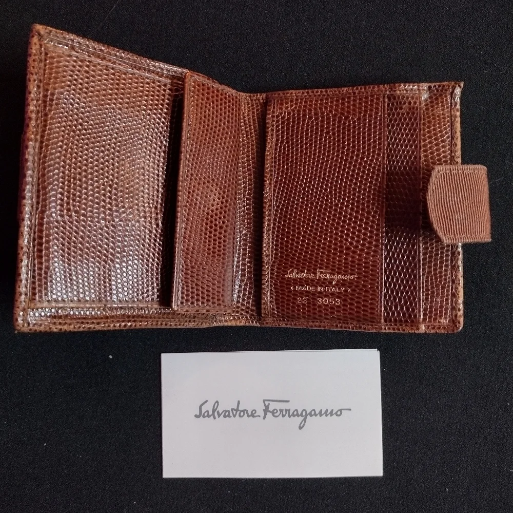 Salvatore Ferragamo Brown Leather Bi-fold Wallet