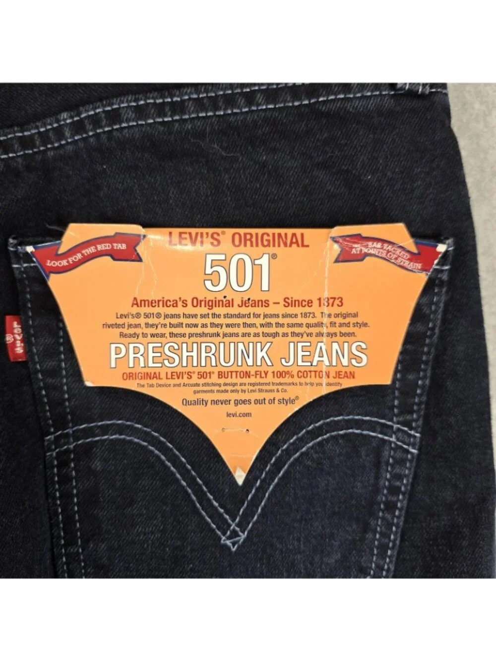 Levi's 501 Jeans Mens 33x30 Dark Wash Button Fly Deadstock Preshrunk NWT 2003