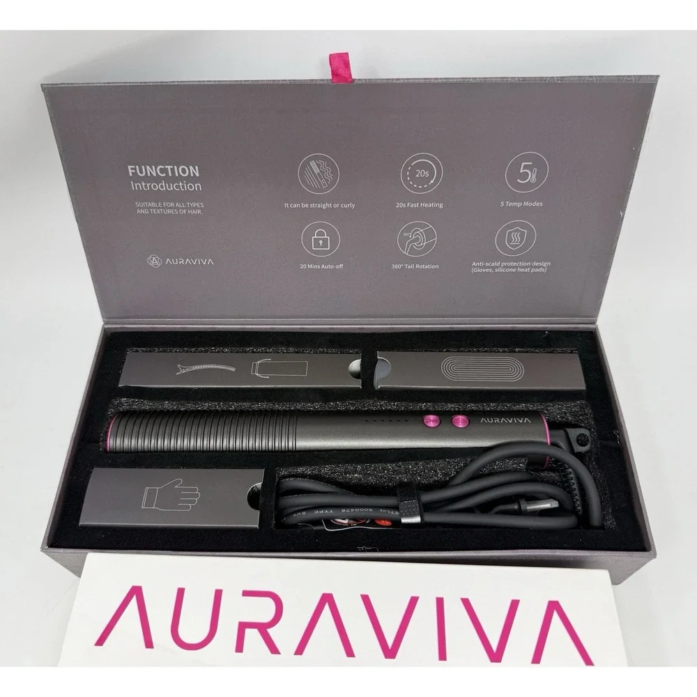 Auraviva Hair Straining Brush Wand‎ Women's New Open Box