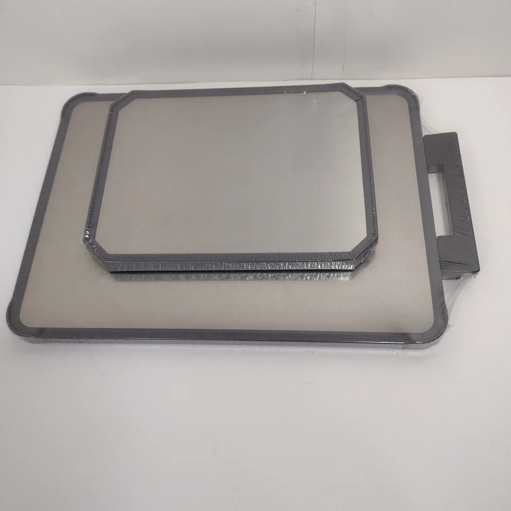 Ptytify Set Of 2 Stainless Steel and Plastic Cutting Board Set
