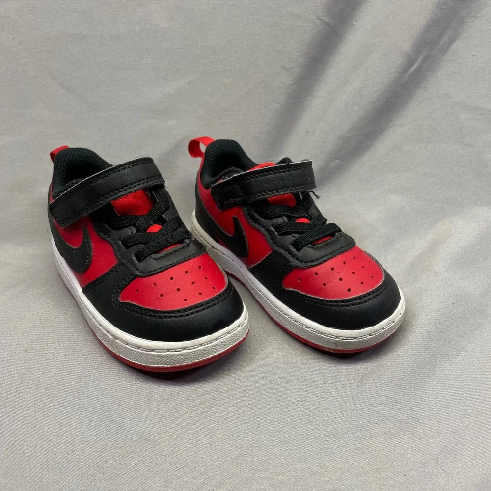 Nike Court‎ Borough Low 2 Toddler Shoes Red Black DV5458-600 Size 7C