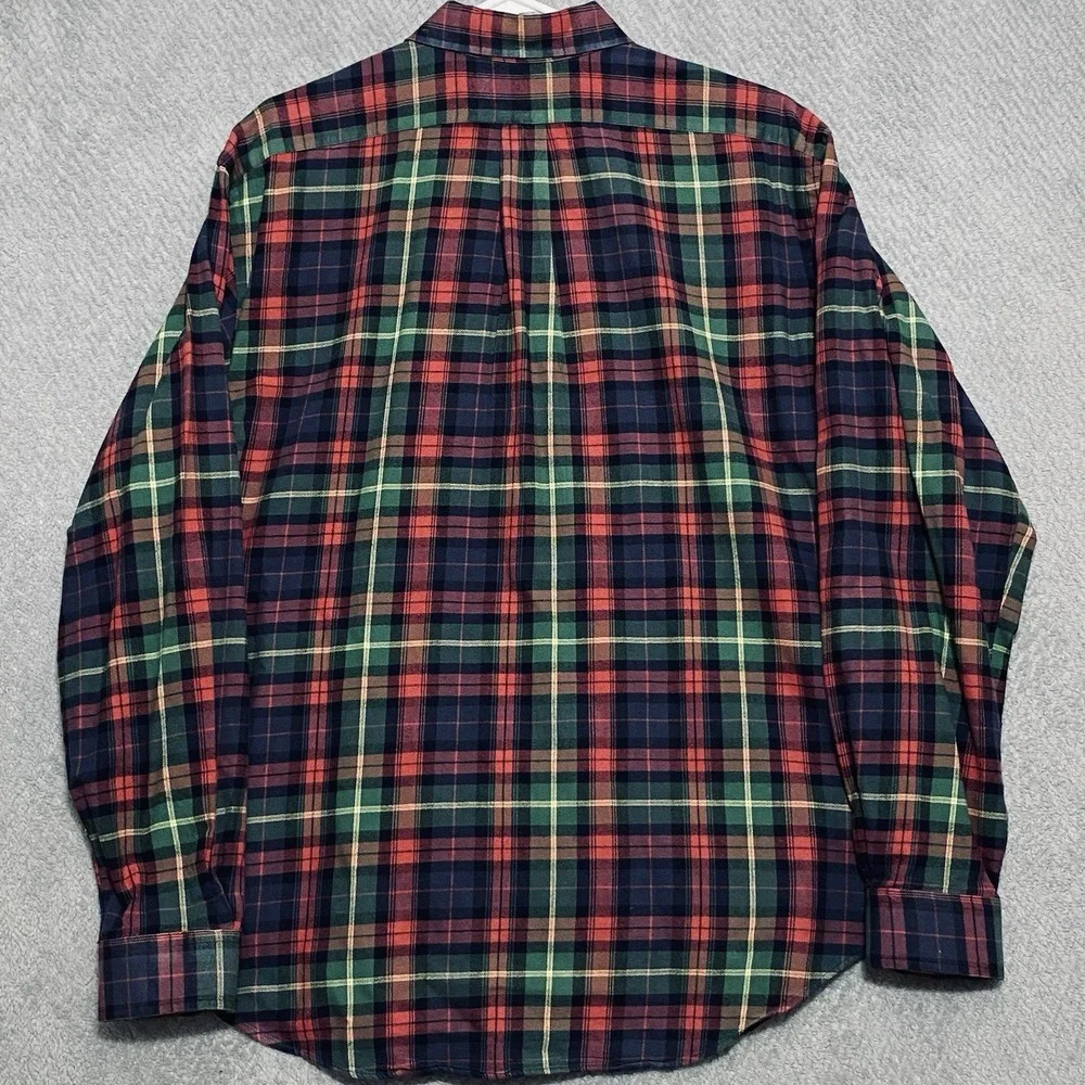 Polo Ralph Lauren Men's Shirt XXL Classic Fit Plaid Oxford Red Green Button