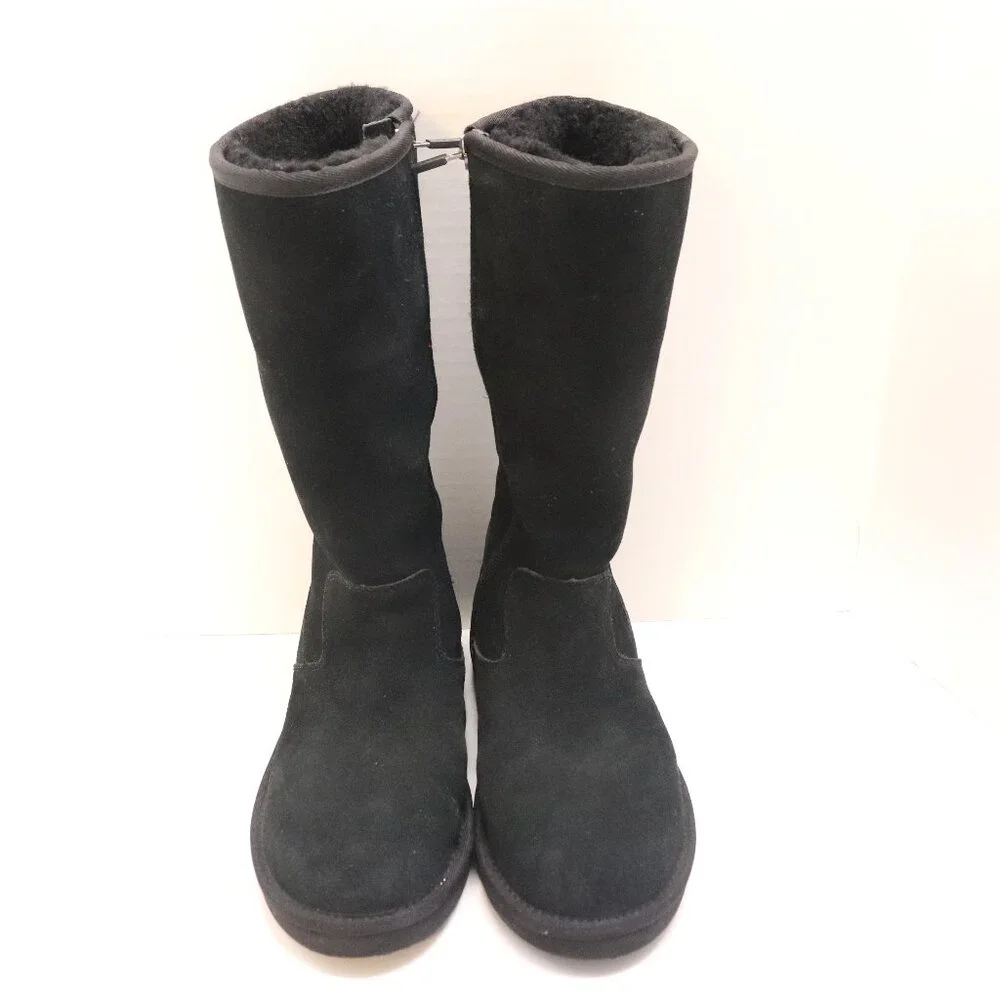 UGG Women's‎ Black Knee-High Boots Size US6 Black Sheepskin Fur Lined