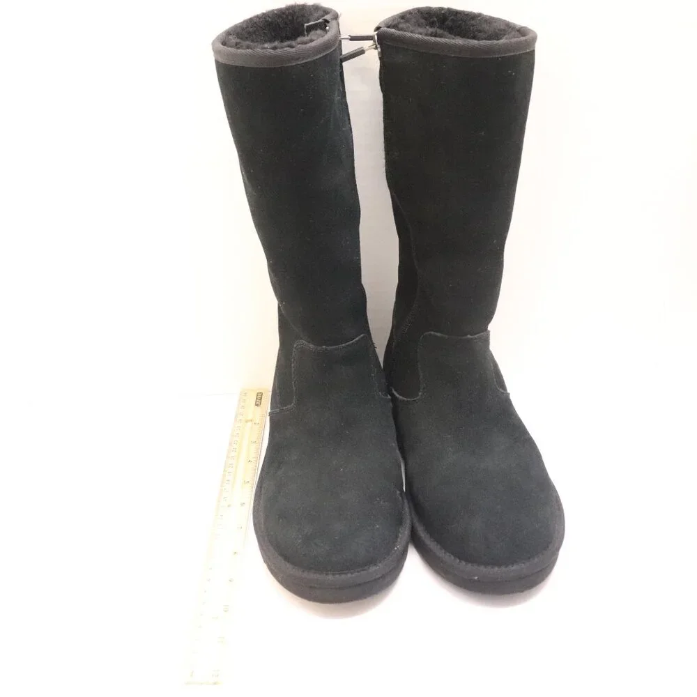 UGG Women's‎ Black Knee-High Boots Size US6 Black Sheepskin Fur Lined