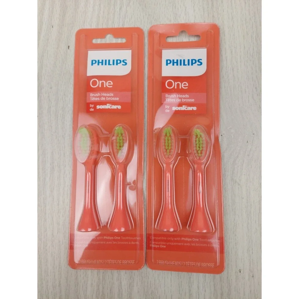 Philips One by Sonicare Replacement Brush Heads Miami Coral 2 Packs 4‎ total New