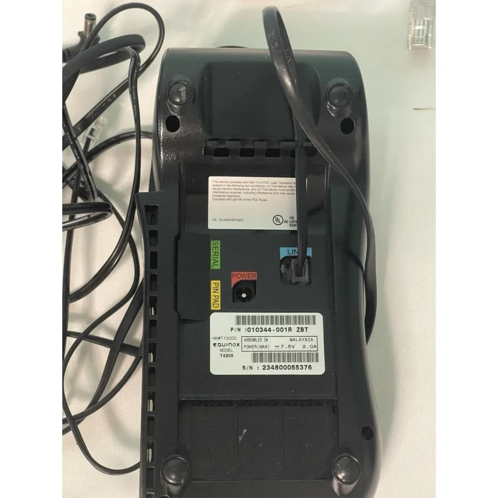 Equinox‎ T4205 Credit Card Terminal w/ Pin Pad & AC Adapter.