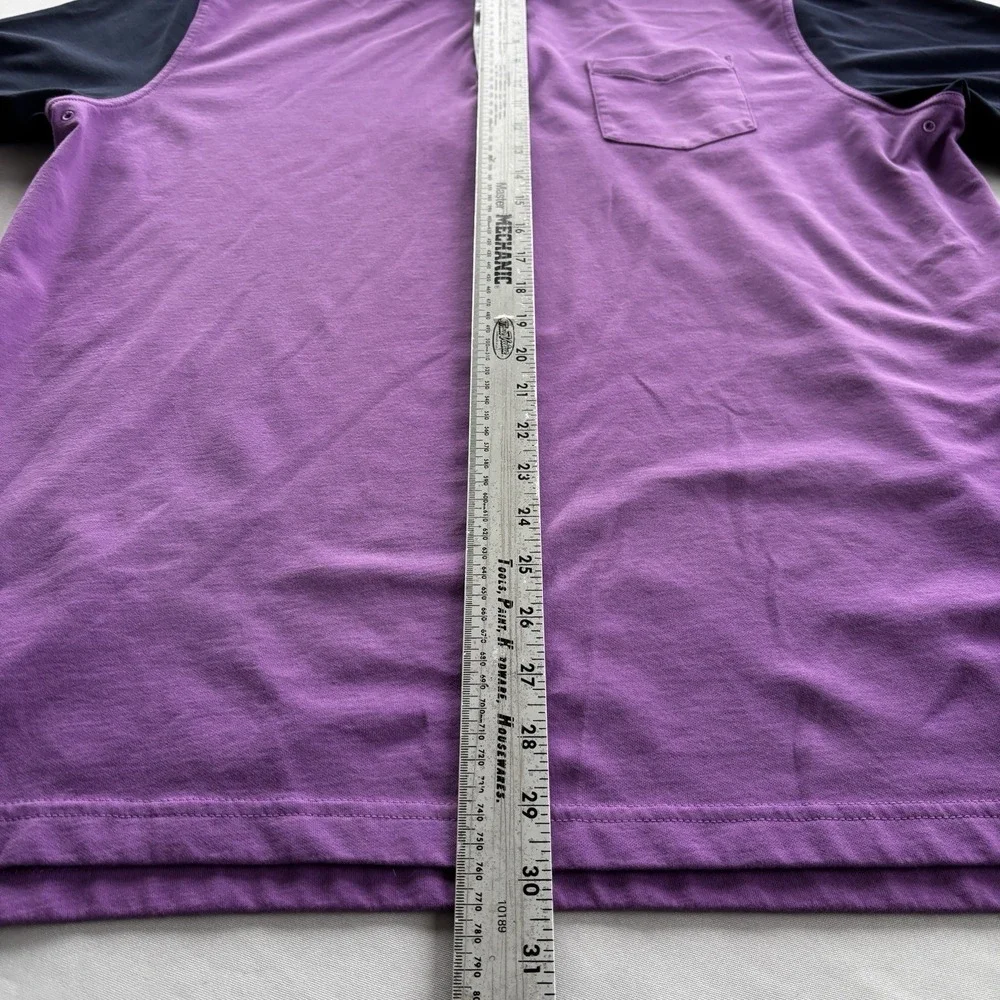 Nike Dri-FIT Polo Shirt XL Purple Navy Colorblock Pocket Standard Fit‎