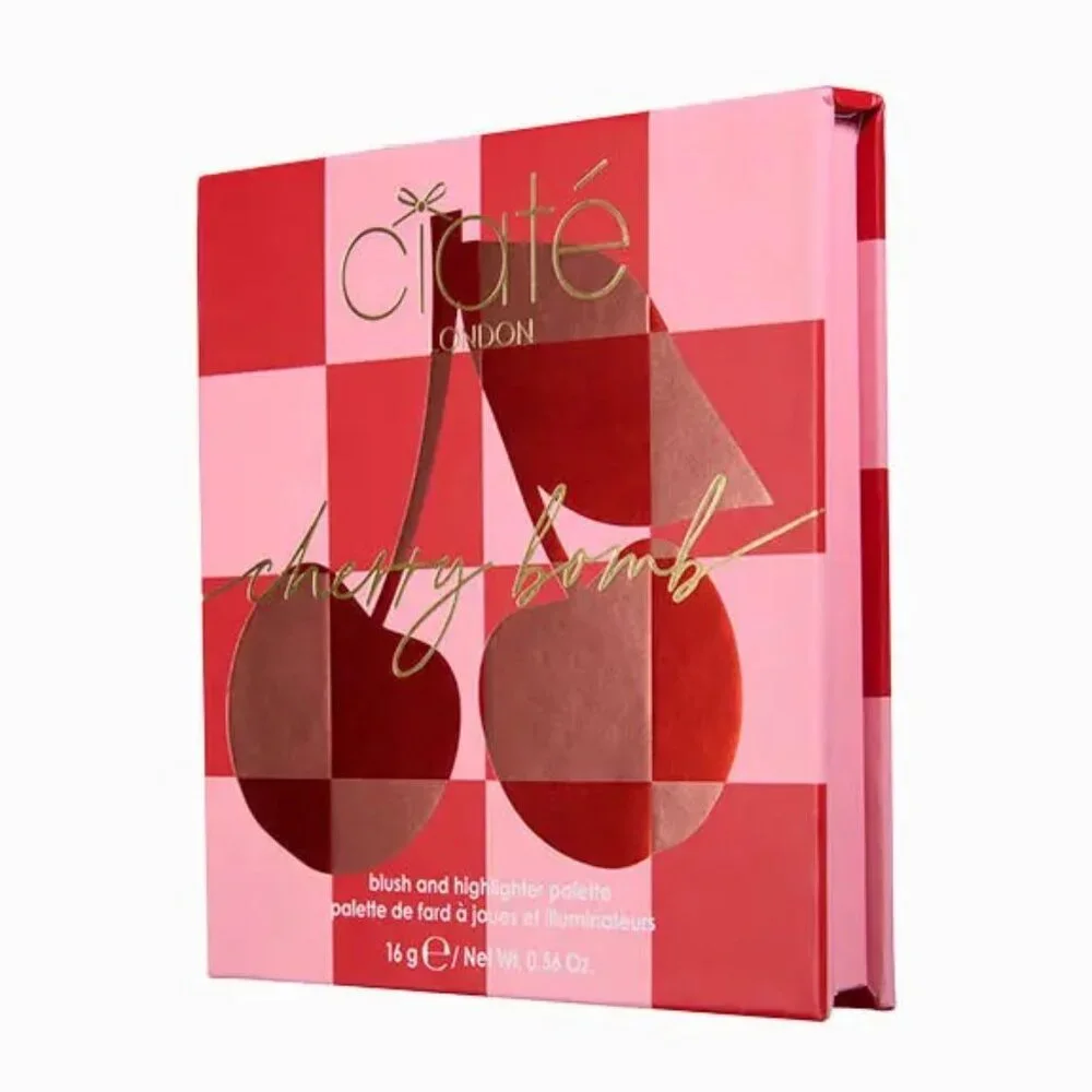 CIATE LONDON “Cherry Bomb” Blush & Highlighter Palette (NEW‎ IN PKG!)
