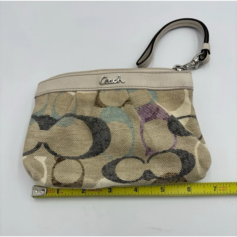 Coach Signature Wristlet Canvas‎ Pastel Colors ID holder Classic Y2K