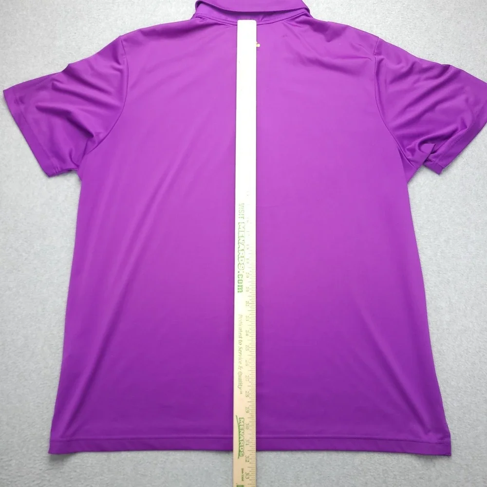 Adidas‎ Adizero Polo Shirt Mens 2XL Purple Stripe Golf Performance Stretch Top