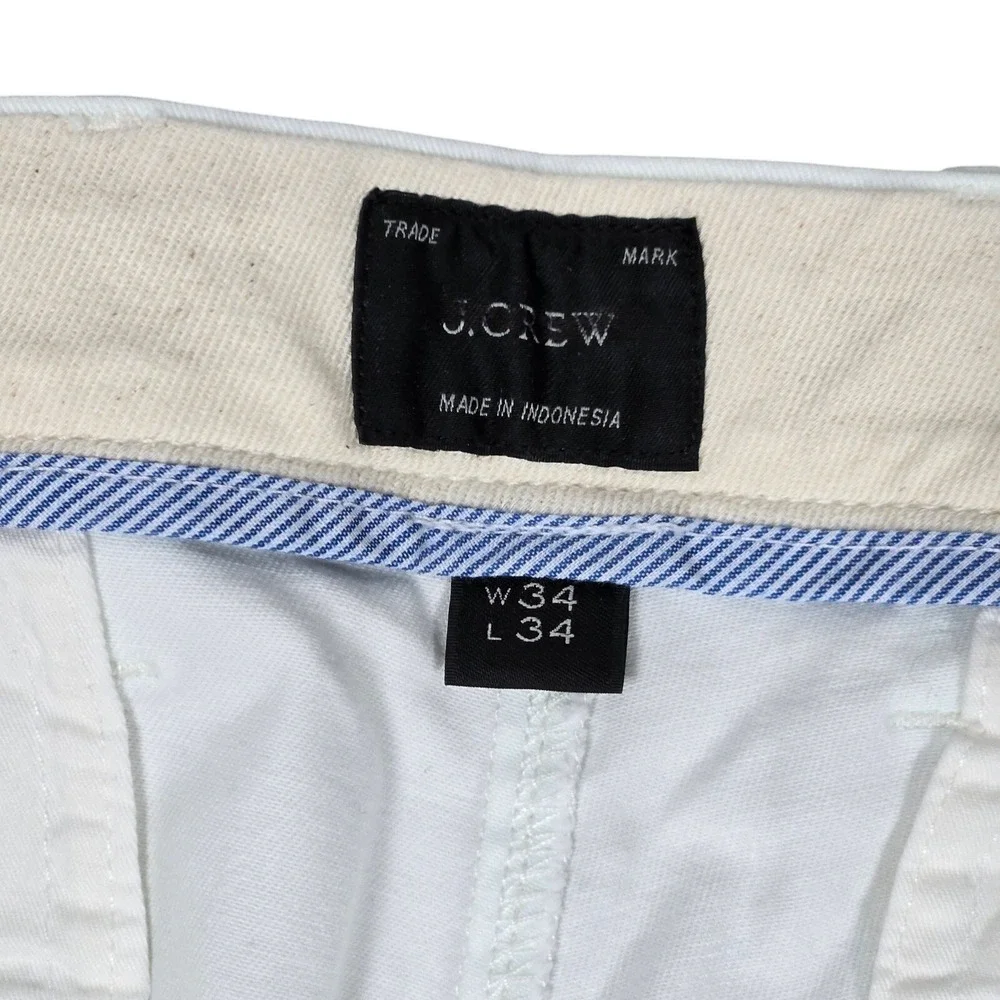 J. Crew 484 Slim-fit stretch chino pant in White 34/34‎ AR885 NWT