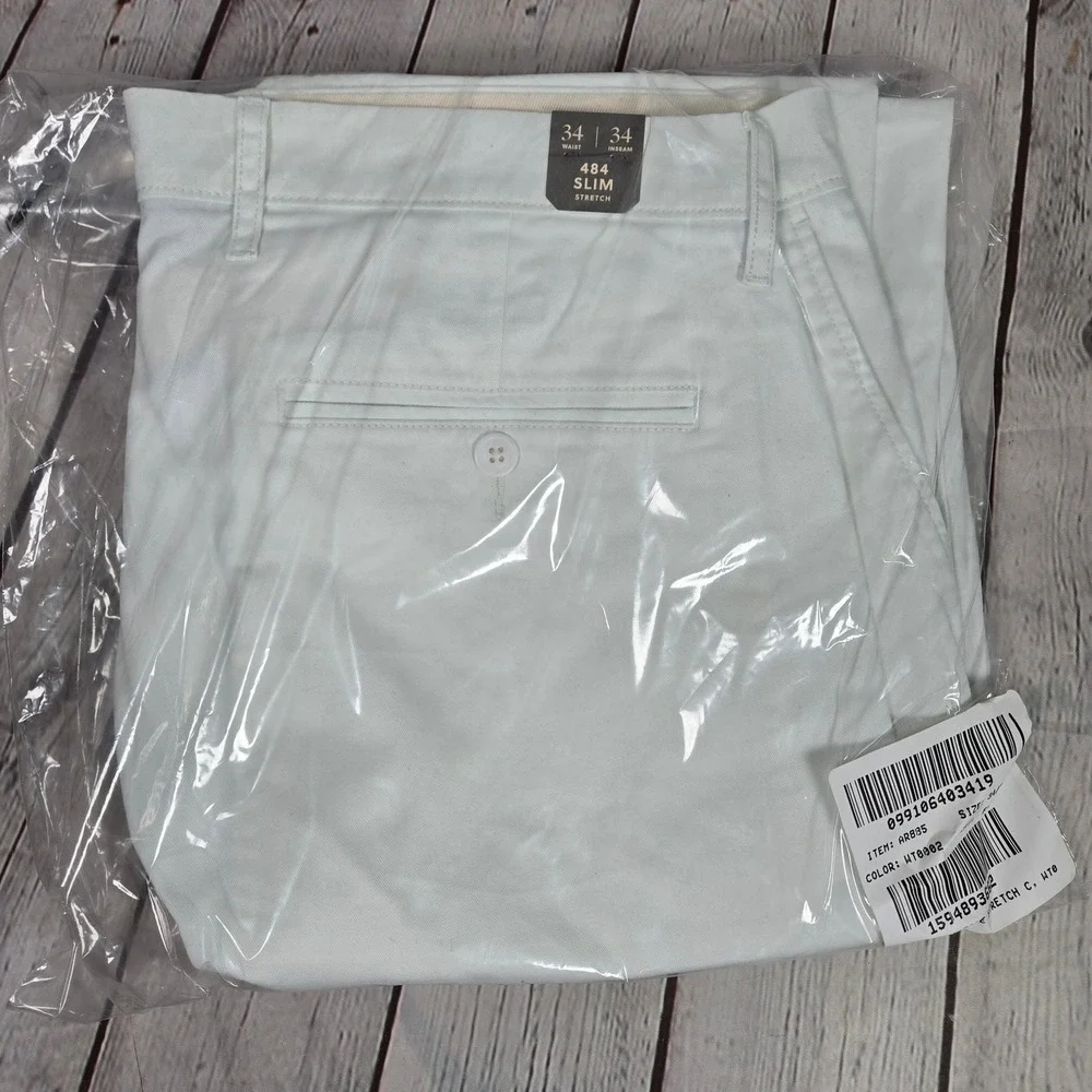 J. Crew 484 Slim-fit stretch chino pant in White 34/34‎ AR885 NWT