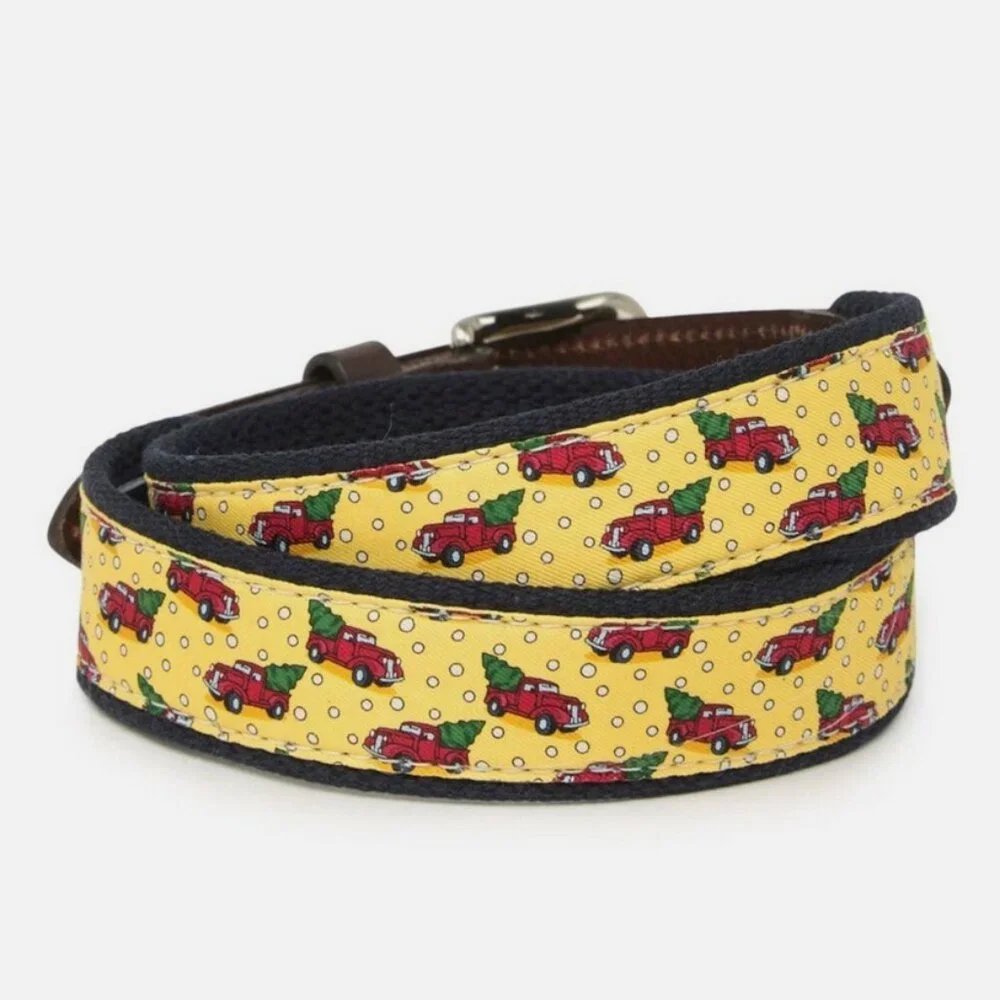 Vineyard Vines Kids' Truck Tree Canvas Club Belt