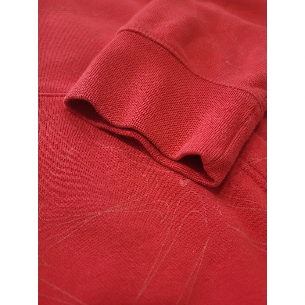 Vintage Nike Center Swoosh Check All Over PRINT Sweatshirt‎ Hoodie Red Size 2XL