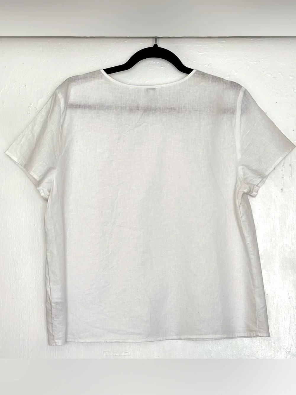 J.Crew Linen-Blend Button-Shoulder Shirt White Size Large