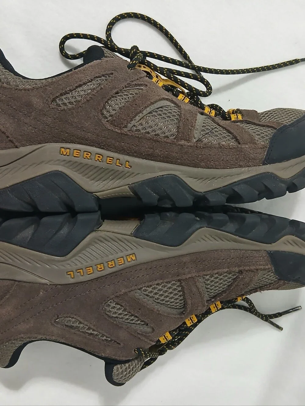 Merrell Brown with Yellow Accent Trail Sneakers