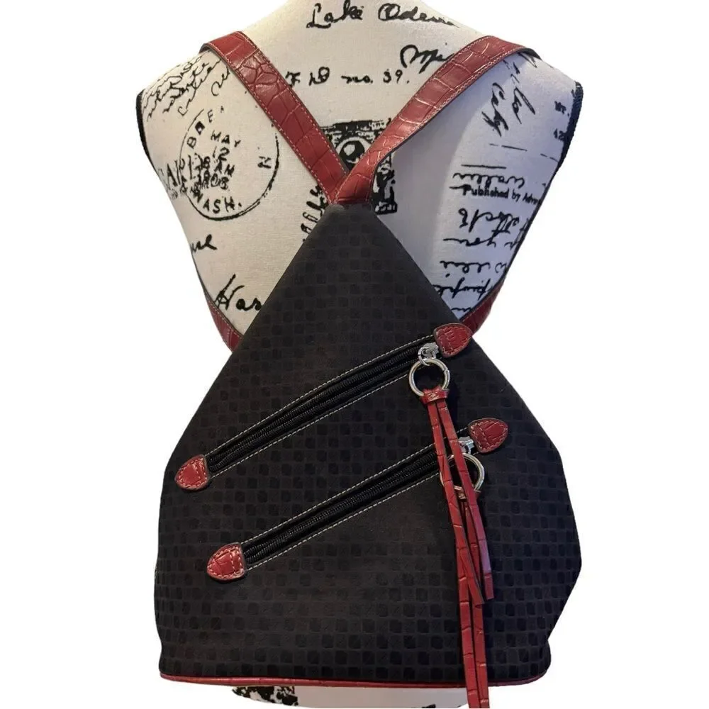Nine & Company Unique Leather and Canvas Backpack