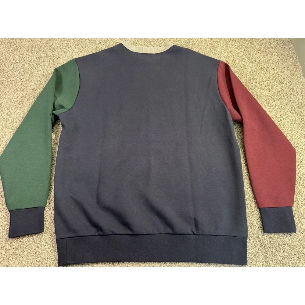 Polo Ralph Lauren Colorblock Sweatshirt Mens‎ XLT Pony Blue Green Burgundy TALL