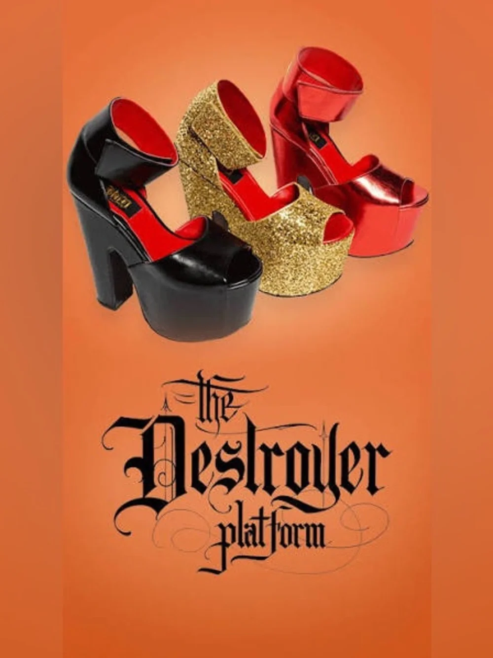 Kat Von D Destroyer Gold Glitter Platforms Size 8 New In Box Rare