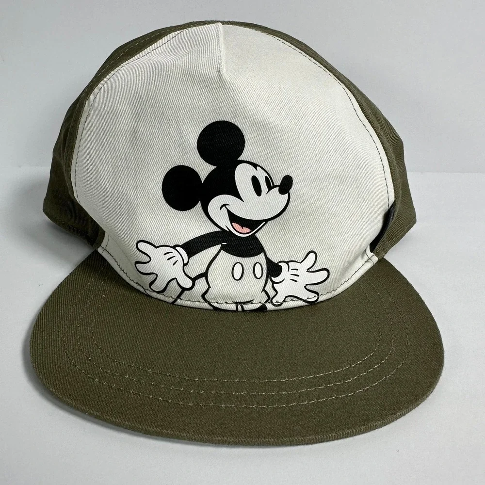 Disney Mickey Mouse H M Kids Baseball Cap Hat‎ Green White Size 2 4T