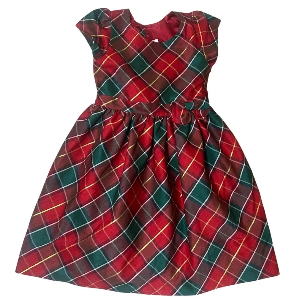 Gymboree Plaid‎ Dress Girls Size 7 Red Excellent Holiday Christmas Taffeta